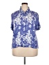 DressBarn 100% Rayon Floral Blue Short Sleeve Blouse Size 22 - photo 1