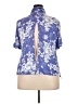 DressBarn 100% Rayon Floral Blue Short Sleeve Blouse Size 22 - photo 2