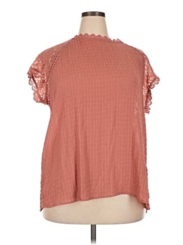 Peach Short Sleeve Blouse (view 1)