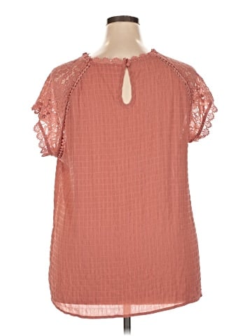 Peach Short Sleeve Blouse (view 2)