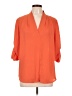 Mossimo 100% Polyester Orange 3/4 Sleeve Blouse Size L - photo 1