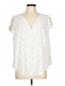 Torrid 100% Polyester Polka Dots Ivory Short Sleeve Blouse Size Lg Plus (0) - photo 1