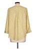 dalia 100% Polyester Polka Dots Yellow 3/4 Sleeve Blouse Size L - photo 2