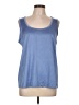 DKNY 100% Polyester Blue Sleeveless Top Size L - photo 1