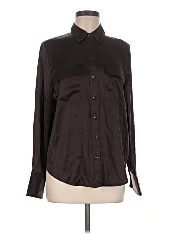 Madewell Long Sleeve Silk Top (view 1)
