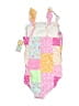 Btween 100% Polyester Checkered-gingham Pink One Piece Swimsuit Size 12 - photo 2