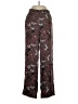 Asceno 100% Silk Print Burgundy Silk Pants Size XS - photo 1