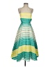 Assorted Brands Stripes Green Cocktail Dress Size S (estimated) - photo 1