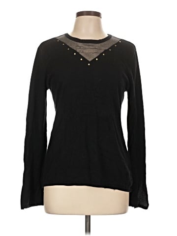 Black Rivet Long Sleeve Top (view 1)