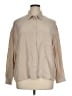 Poetry 100% Silk Solid Tan Long Sleeve Silk Top Size 14 - photo 1