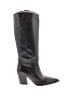 MNG 100% Polyurethane Solid Black Boots Size EU 39 - photo 1