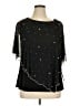 MSK Stars Black Short Sleeve Blouse Size XL - photo 1