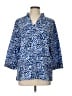 Chico's Animal Print Blue 3/4 Sleeve Blouse Size Lg (2.5) - photo 1
