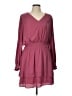 Evereve 100% Polyester Solid Pink Burgundy Casual Dress Size L - photo 1