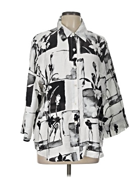 Alfred Dunner 3/4 Sleeve Button Down Shirt