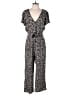 Free People 100% Rayon Animal Print Black Jumpsuit Size 8 - photo 1