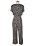 Free People 100% Rayon Animal Print Black Jumpsuit Size 8 - photo 2