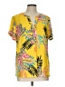 Van Heusen 100% Polyester Tropical Yellow Short Sleeve Blouse Size L - photo 1