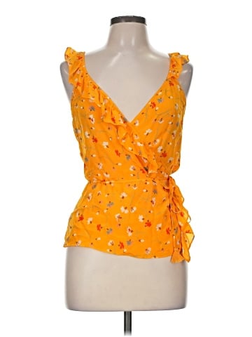 Madewell Silk Wrap Cami Top in Painted Carnations (view 1)