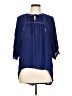 MONORENO 100% Rayon Blue 3/4 Sleeve Blouse Size L - photo 1