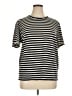 Kule 100% Cotton Stripes Black Short Sleeve Turtleneck Size XL - photo 1