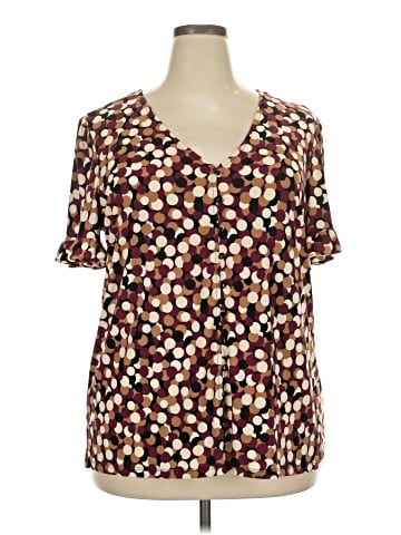 AK Anne Klein Short Sleeve Blouse (view 1)