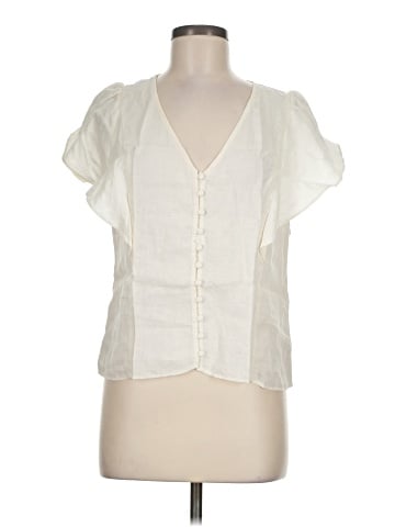 Madewell Linen Carmelina Flutter-Sleeve Top (view 1)