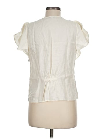 Madewell Linen Carmelina Flutter-Sleeve Top (view 2)