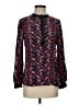 Etcetera 100% Silk Chevron-herringbone Purple Long Sleeve Silk Top Size 4 - photo 1