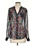 Kut from the Kloth 100% Polyester Floral Teal Long Sleeve Blouse Size S - photo 1
