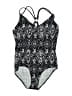 Marika 100% Polyester Print Gray Black One Piece Swimsuit Size XL - photo 1