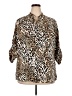 Kathy Che Animal Print Brown 3/4 Sleeve Blouse Size 18 - photo 1