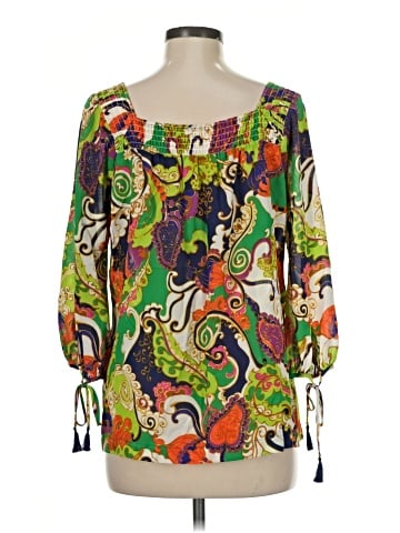 Trina Turk 3/4 Sleeve Silk Top (view 2)