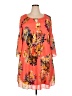 Spense 100% Polyester Tropical Orange Casual Dress Size 18 - photo 1