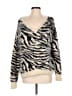 House of Sunny 100% Nylon Animal Print Silver Pullover Sweater Size 2 - photo 1