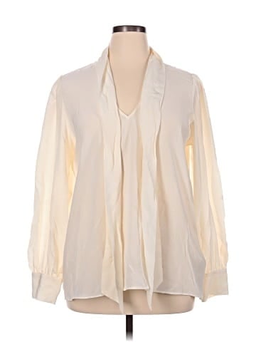 7 For All Mankind Long Sleeve Silk Top (view 1)