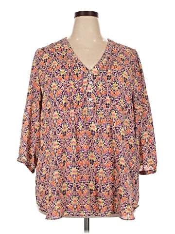 Rose + Olive 3/4 Sleeve Blouse (view 1)