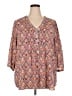 Rose + Olive 100% Polyester Orange 3/4 Sleeve Blouse Size 2X - photo 1