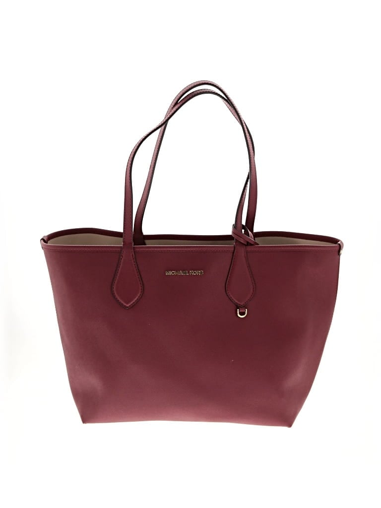 Pre-owned Michael Michael Kors Leather Tote Bag In Burgundy