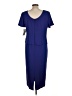 Karin Stevens 100% Polyester Solid Blue Casual Dress Size 12 Petite - photo 2