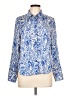 Zara 100% Viscose Paisley Blue Long Sleeve Blouse Size L - photo 1