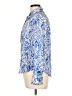 Zara 100% Viscose Paisley Blue Long Sleeve Blouse Size L - photo 5