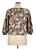 Express Animal Print Brown 3/4 Sleeve Blouse Size XL - photo 2