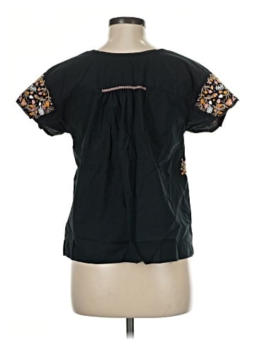 Madewell Embroidered Springtime Top in True Black (view 2)
