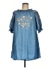 Dex 100% Tencel Blue Short Sleeve Top Size M - photo 1