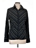 Fred David Stripes Black Long Sleeve Blouse Size L - photo 1