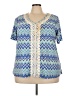 Kim Rogers Blue Short Sleeve Blouse Size 3X - photo 1