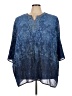 Maggie Barnes 100% Polyester Blue 3/4 Sleeve Blouse Size 3X - photo 1