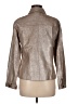 Chico's 100% Leather Metallic Silver Leather Jacket Size Med (1) - photo 2