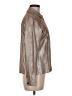 Chico's 100% Leather Metallic Silver Leather Jacket Size Med (1) - photo 4